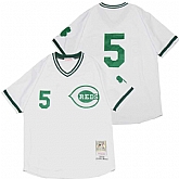 Reds 5 Johnny Bench White St. Patrick's Day Jersey,baseball caps,new era cap wholesale,wholesale hats